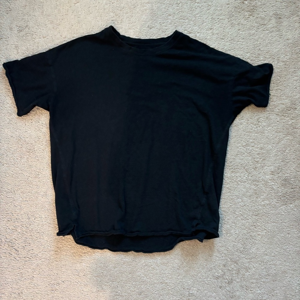 Aerie Black Crew Neck Oversized Tee